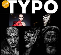 极品PS动作－文本堆叠肖像（第一版）：Typo Portrait Pro Photoshop Action